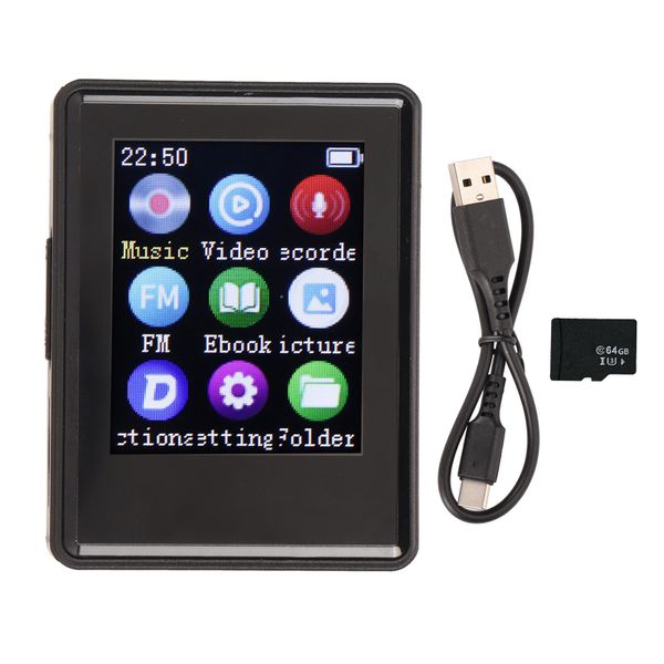 MP3 Playe HiFi FM Radio Recording Electric Book Photo With 64G Memory Card