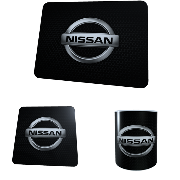 Nissan - Logo - Coffee Mug, Coaster, and Mouse Pad Combo