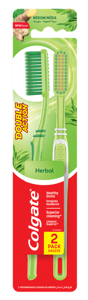 Colgate Double Action Herbal Toothbrush 2 Pack