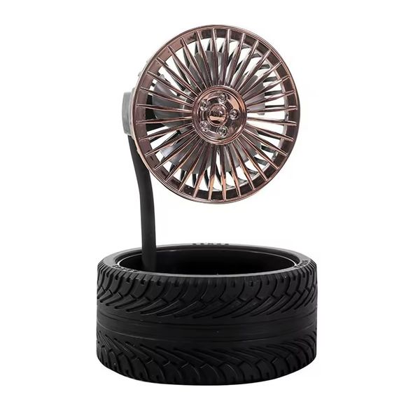 Rechargeable Mini Tire Desktop Fan with LED Light - KD1945