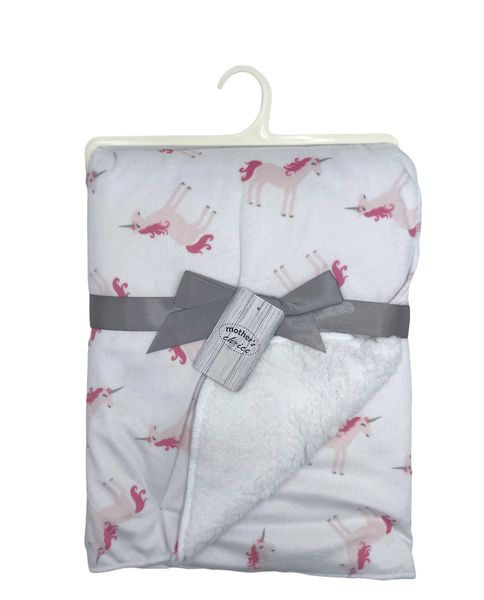 Mothers Choice Micromink Furlined Baby Blanket - Unicorn
