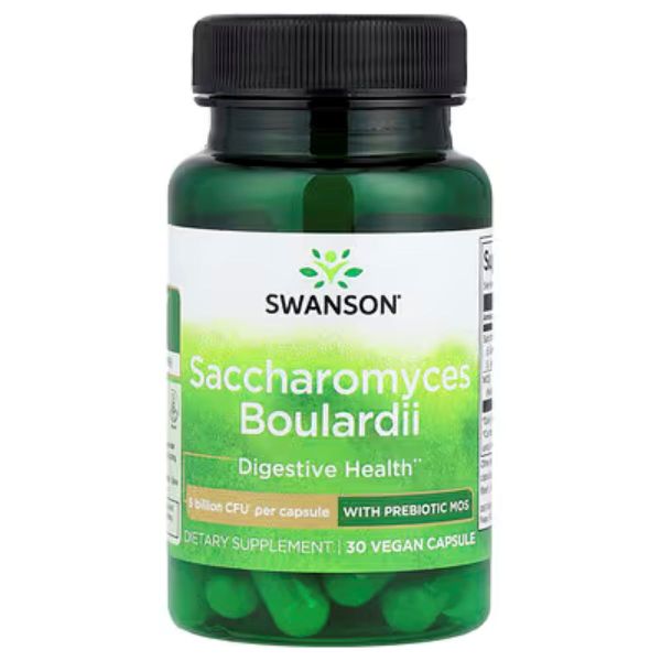 Swanson Saccharomyces Boulardii with Prebiotic MOS - 30 Vegan Capsules