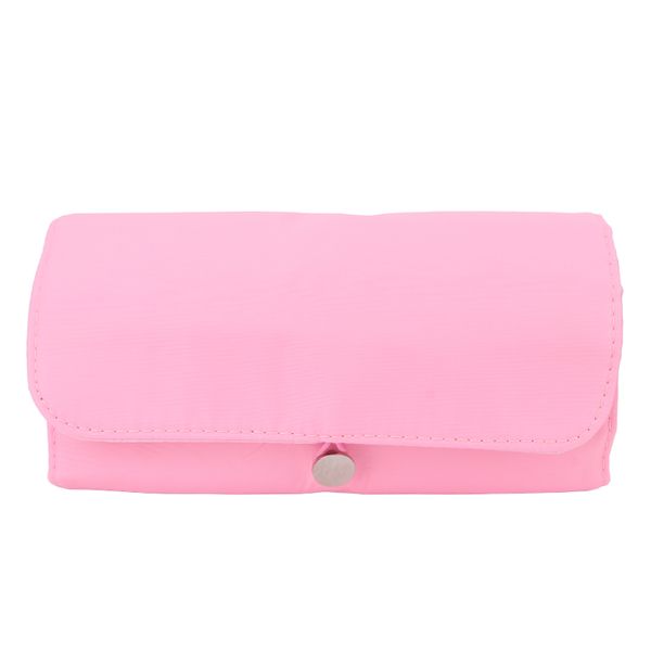 Cosmetic Bag Professional Makeup Brush Rolling Case Pink for Travel Storage