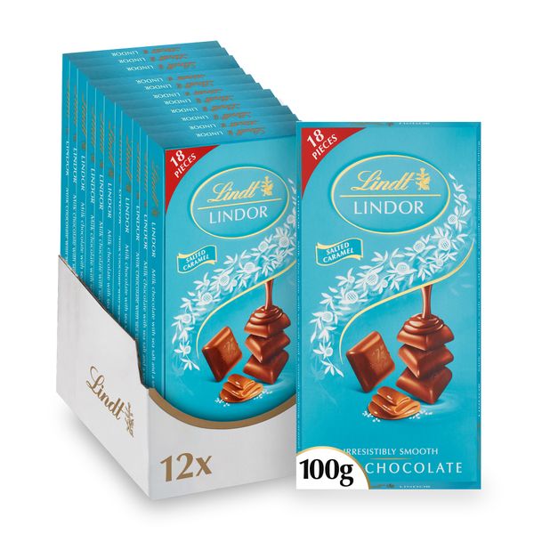 LINDOR Salted Caramel Singles - 12 x 100g