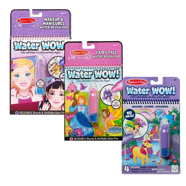 Melissa &amp; Doug Water Wow! 3-Book Collection: Fairytale, Makeover &amp; Unicorns