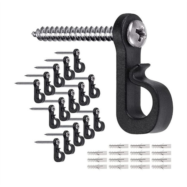 50PCS Home Christmas Lights Hanger Hooks with Screw for Garage New Year Par