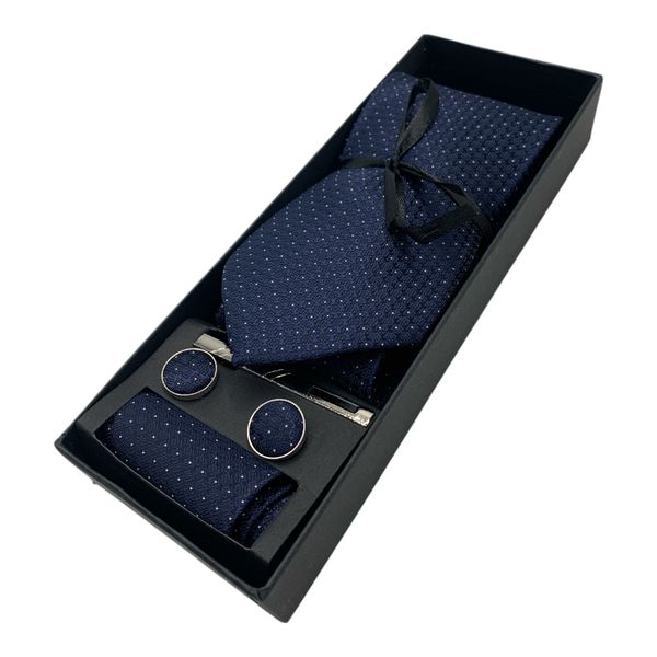 Men's 5-Piece Tie Set Podiluote - Blue With Speckled White