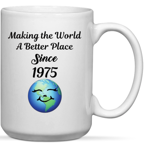 Making The World A Better Place Since 1975 Birthday Gift Keyring
