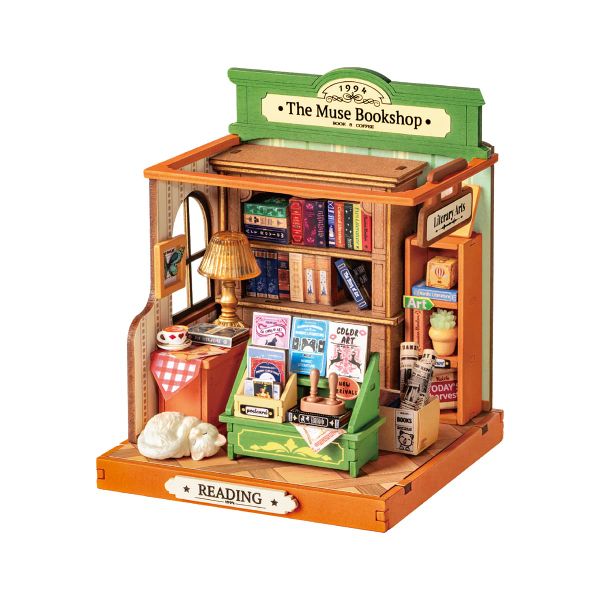 Rolife The Muse Bookshop DIY 3D Miniature House