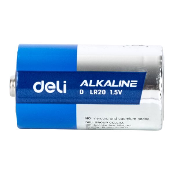 DELI 2 PCS Alkaline Battery Size D 1.5V Long-Lasting Power