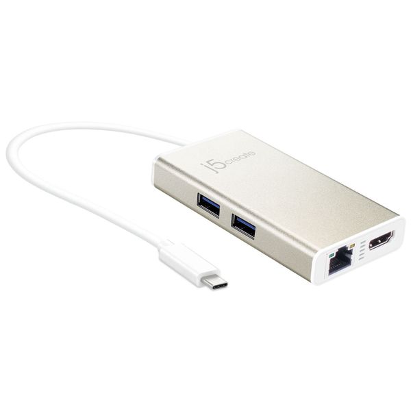 J5create JCA374 USB-C Multi-Adapter - HDMI /Ethernet/USB 3.1 HUB/PD 3.0
