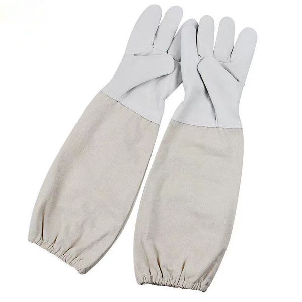 Beekeeping Canvas Sheepskin Cuff Gloves, Anti-Sting, Individual Pack