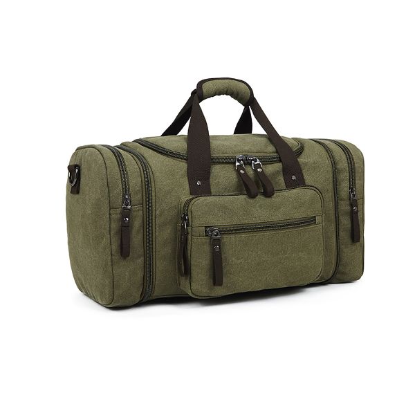 Canvas Duffle Bag for Men Travel Expandable Luggage Bag for Gym Airplanes