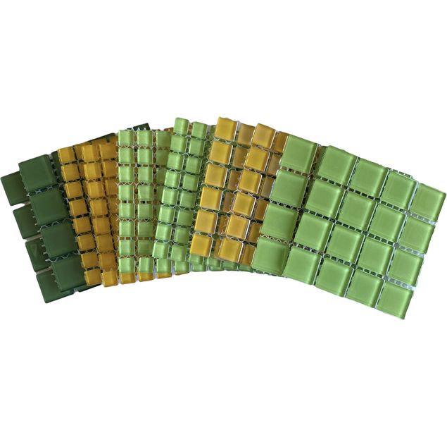 Mosaic Tiles Green and Yellow (small tiles for crafting)