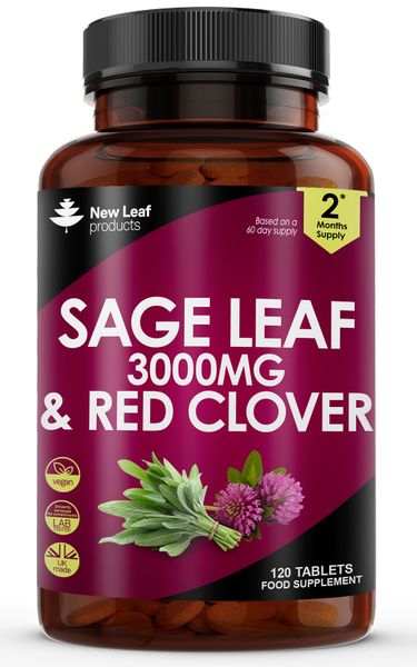 Sage Leaf Complex Tablets 2 Months Supply -Digestion, Hormones, Skin Health