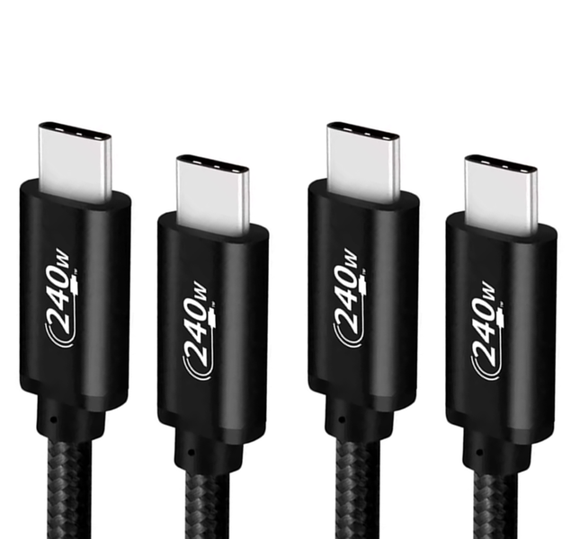 240W PD3.1 - Type C - Ultra-Fast Charging Cable - 2M - Black - 2 Pack