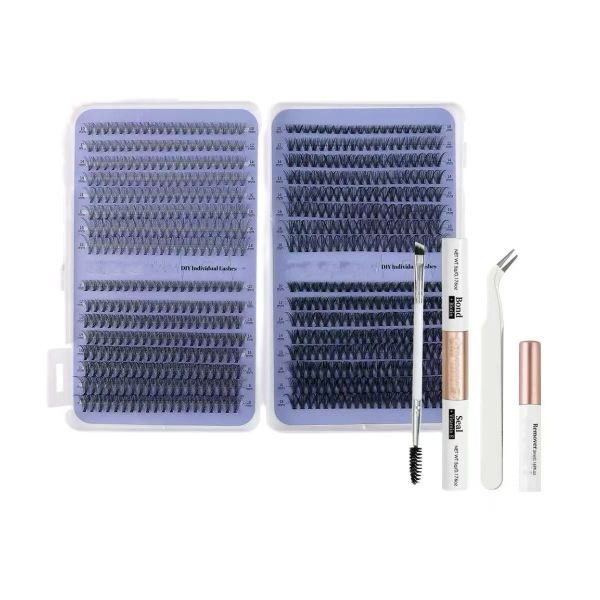 640Pcs Eyelash Clusters Natural DIY Eyelash Extension Kit 10-18mm