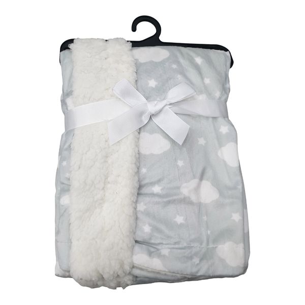 Baby Printed Sherpa Blanket - Grey
