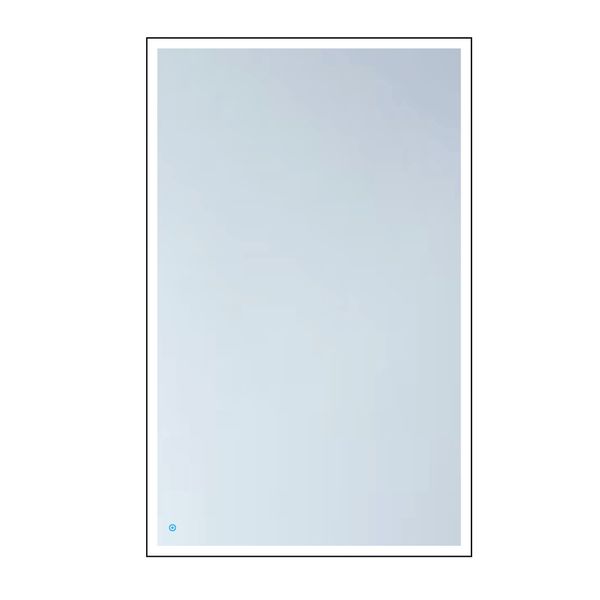 Frameless LED Mirror Matt Black 220V 900x600x27mm