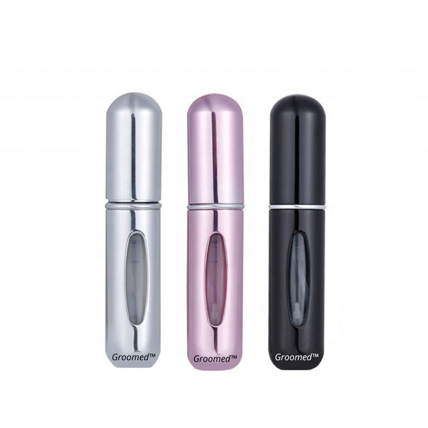 Groomed - Refillable Mini Perfume Spray Bottle - 5ml Capacity - 3 Pack