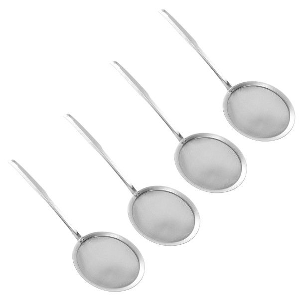 4 Pack Stainless Steel Oil Filter Colander Set - Silver