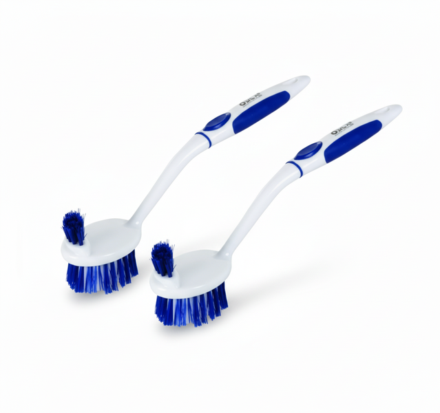 26cm Dish Brush with High-Density Nylon Bristles - 2 Pack