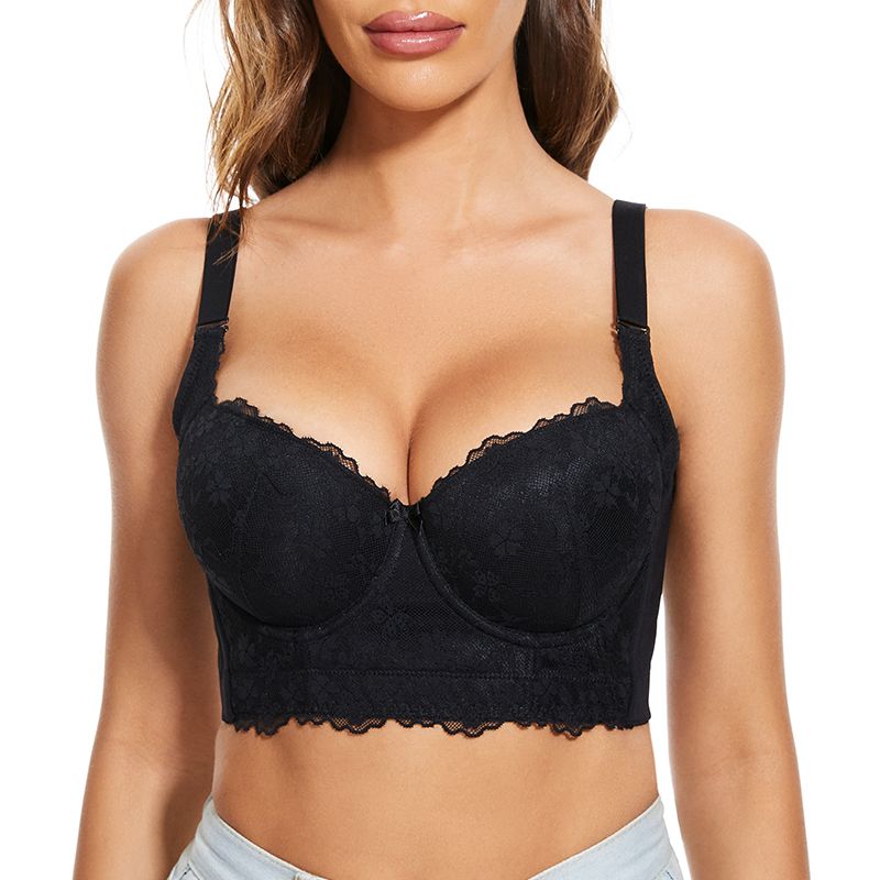 トップス CLANE ROUND CUT BARE BUSTIER CLANE ROUND CUT BARE BUSTIER Women's Sexy Lace Floral Corset Top