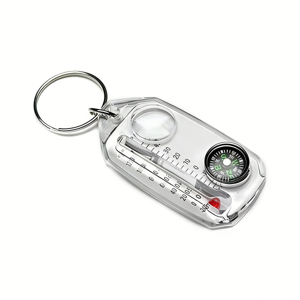 Portable Outdoor Thermometer with Compass and Magnifying Glass