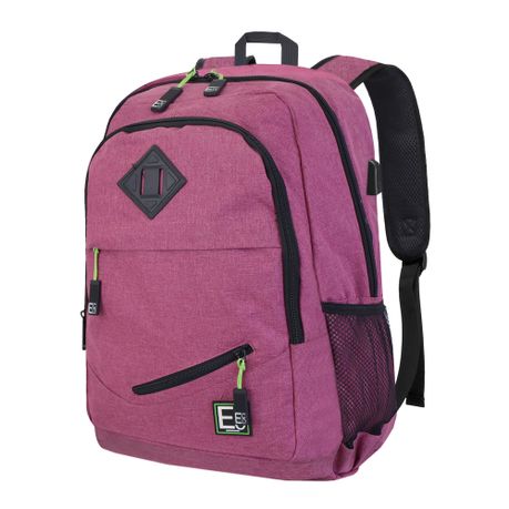 Pink backpack with laptop clearance compartment