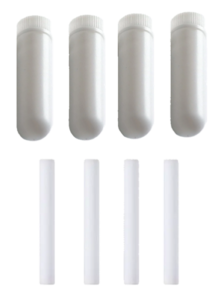 4 x Refillable Aromatherapy Inhalers with spare Refill Wicks
