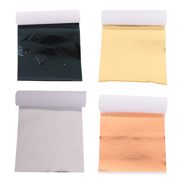400Pcs Imitation Gold Silver Copper Foil Papers Leaf Flake Sheets
