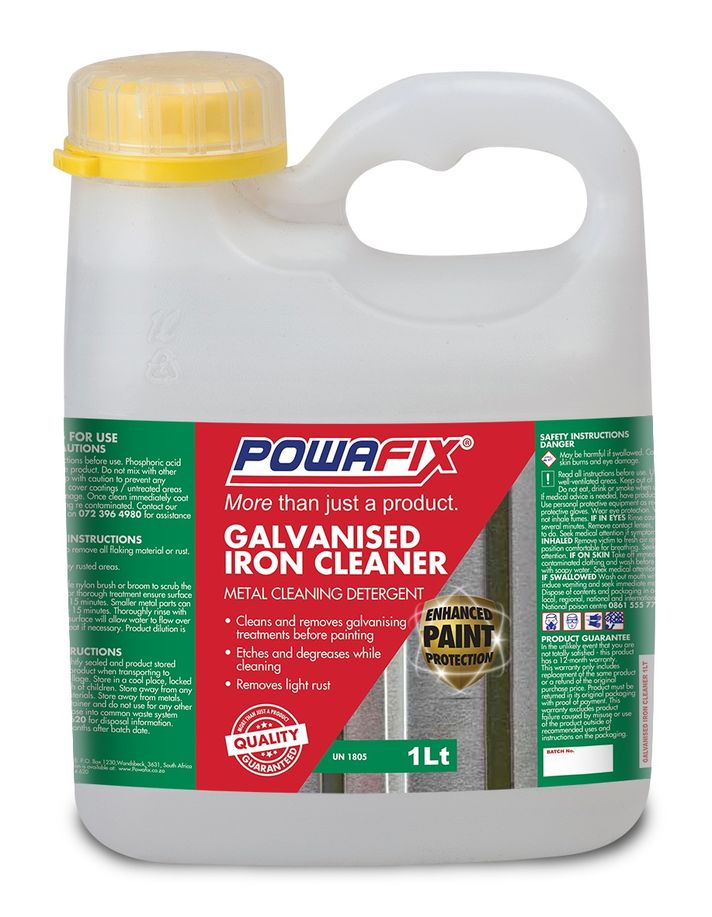 GALVANIZED IRON CLEANER - METAL CLEANING DETERGENT - PowaFix