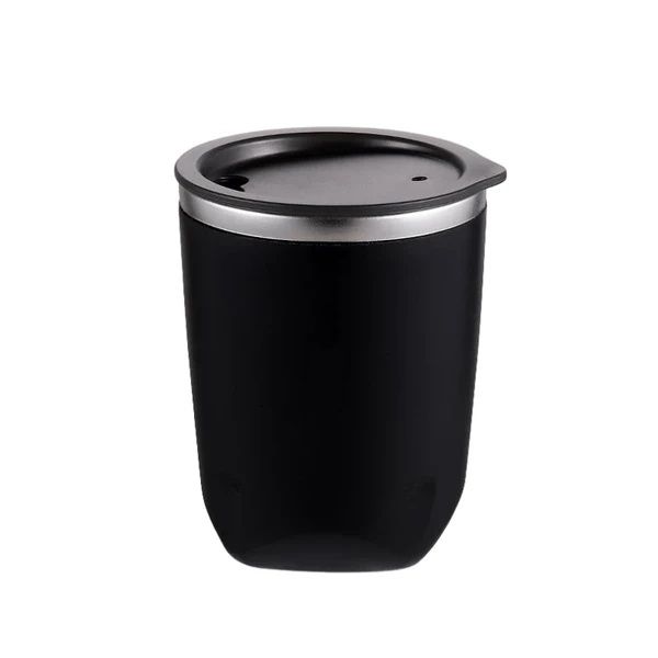Double-Layer Stainless Steel Coffee Cup with Heat Insulation and Lid