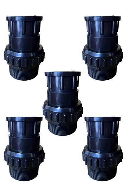 Aqua Max 50mm Pvc Black Union 5 Pack