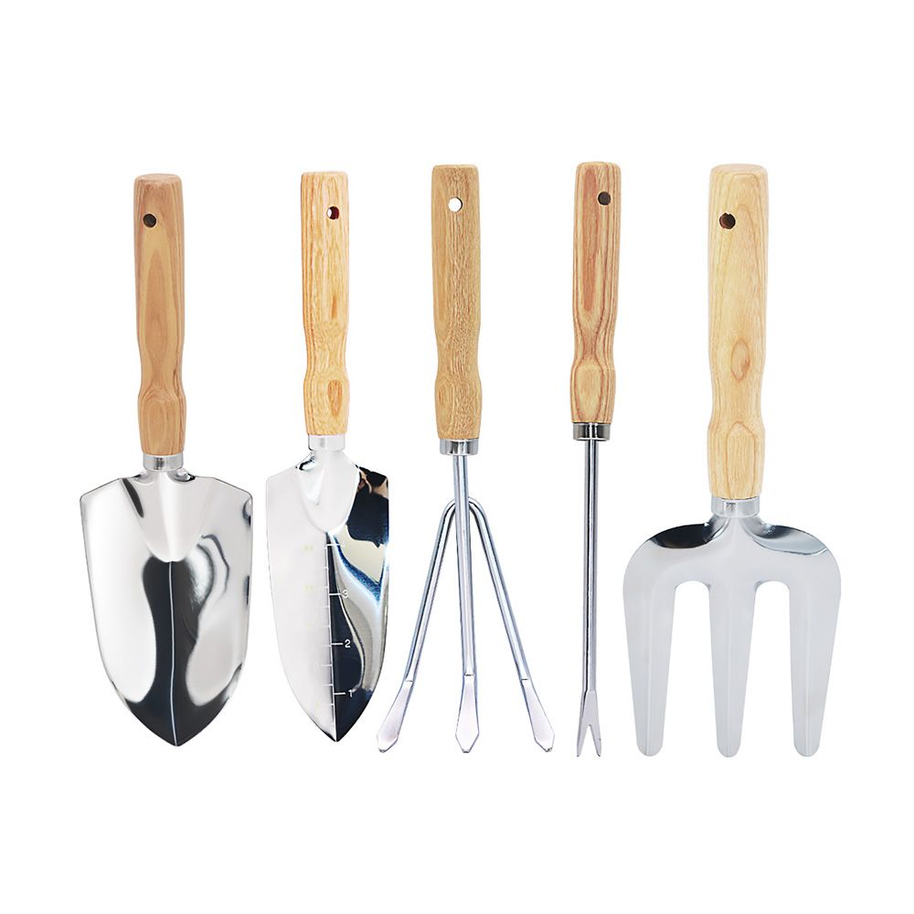 Stainless Steel Garden Tools Garden Shovels With Wooden Handles - Set Of 5