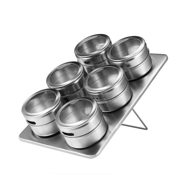 6 Pcs Magnetic Spice Jar Set