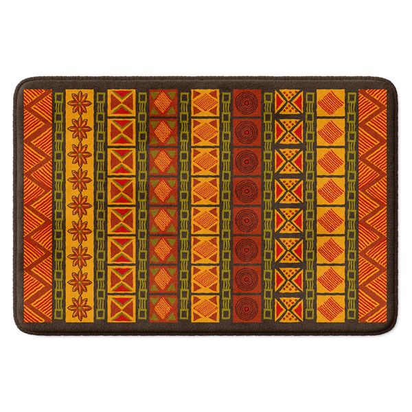 Cape Art Memory Foam Bath Mat Vibrant Tribal Lines