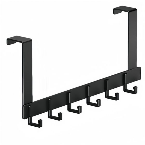 Metal Black Hook Door Hanger - 39x5x18cm