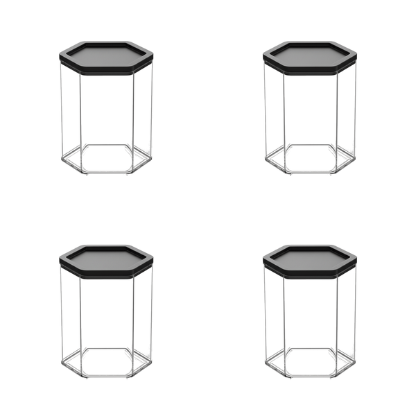 Small Dustproof Figure Display Storage Box - Black 4 Pack