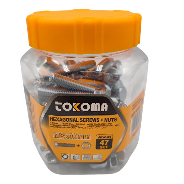 Tokoma Hexagonal Screws Nuts M8x40mm 47pcs Set