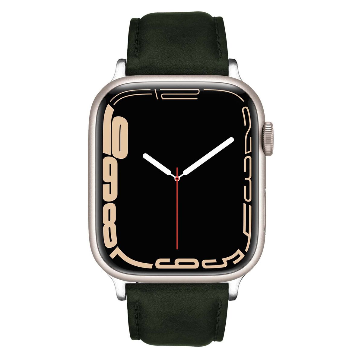 Premium Leather Strap for Starlight 45mm Apple Watch Series 7 - Green ...