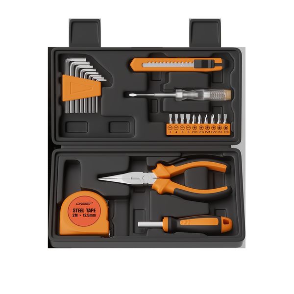 23 PCS Hardware Toolbox Set Tiger Pliers Wrench Screwdriver Tool Set