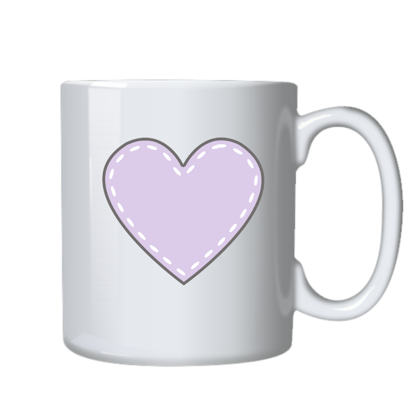 Pastel White Heart Birthday Christmas Gift Mug Cup 505