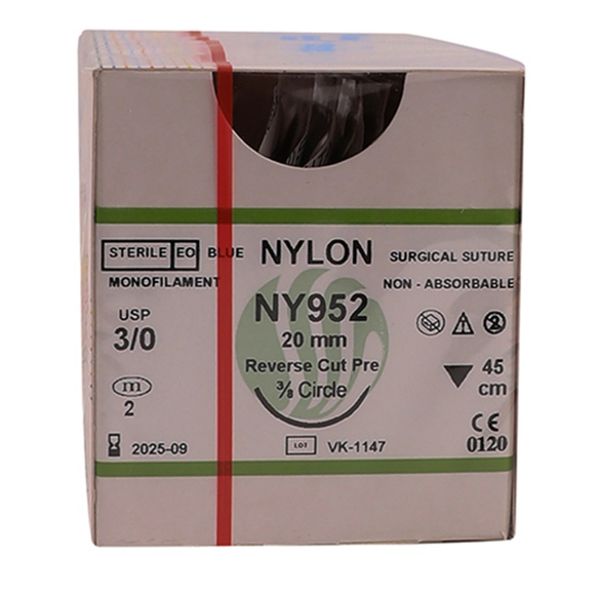 Ethicon Nylon 3/0 20mm Reverse Cutting 45cm Suture 12's