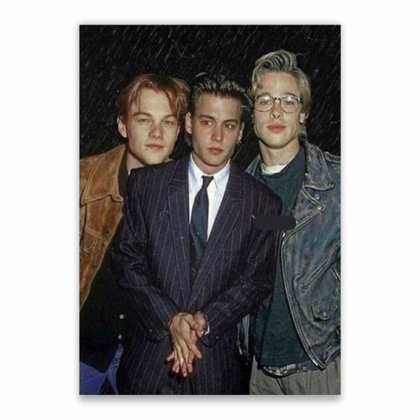 Johnny Depp, Leonardo Di Caprio And Brad Pitt Poster - A1