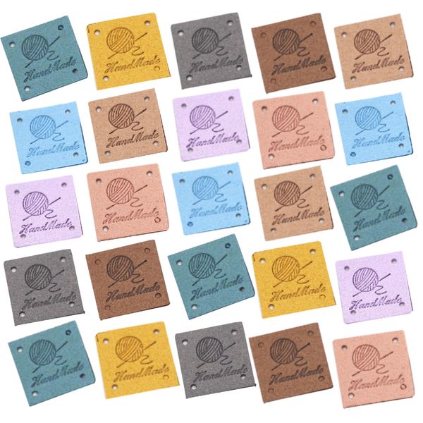 Craft 'Handmade With Love' Colourful Square Gifting Clothing Tag Set of 25