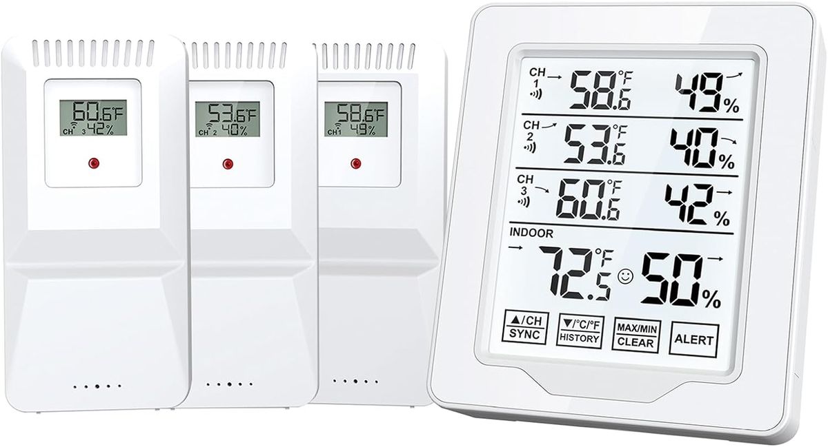 Digital Thermometer and Hygrometer Indoor Humidity, 3 Sensor Screen Display
