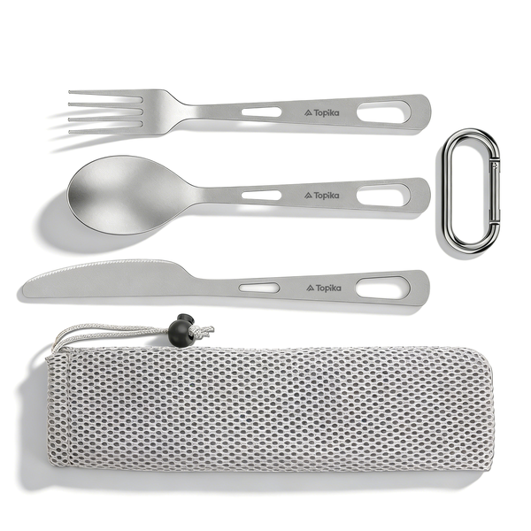 Topika - Camping Cutlery Set Titanium Camping Utensils Knife Fork Spoon Set