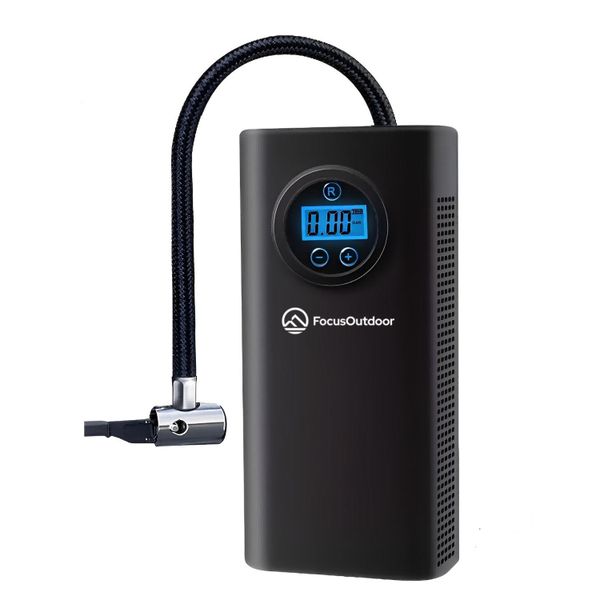 FocusOutdoor Rechargeable Digital Portable Air Pump with LCD Display