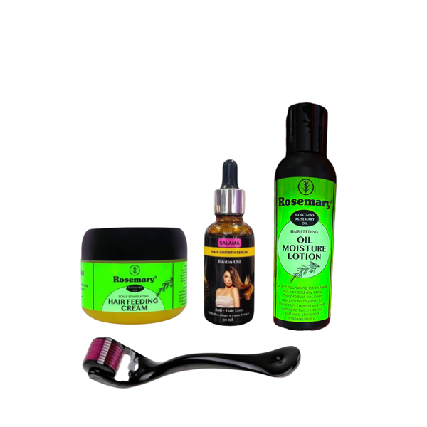 Rosemary Hair Growth Kit Cream And Oils With Derma Roller